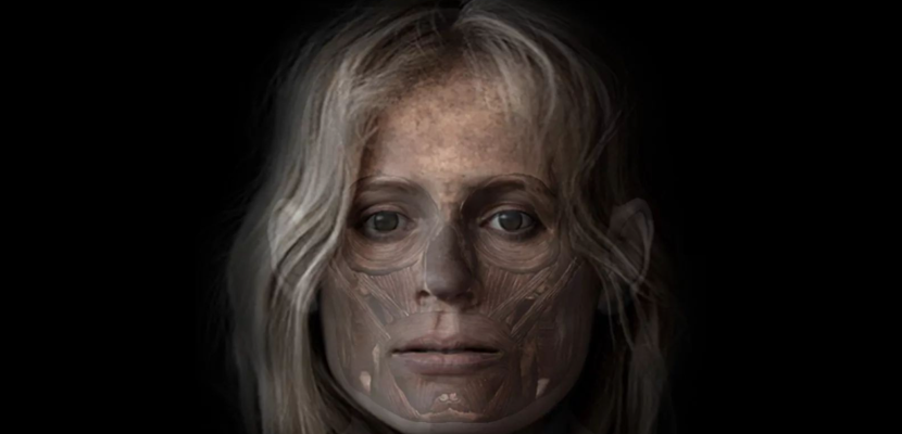 Gesicht einer Frau aus dem Mittelalter